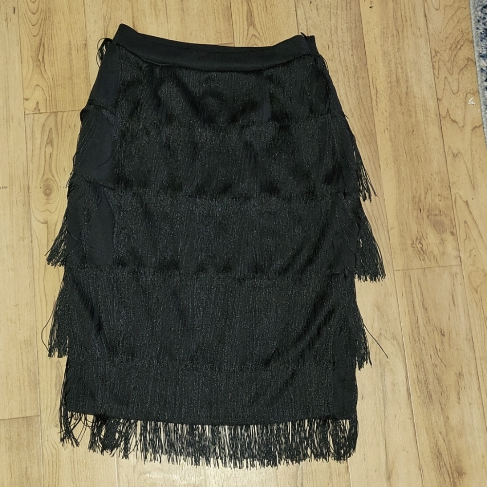 Black skirt with black fringes
